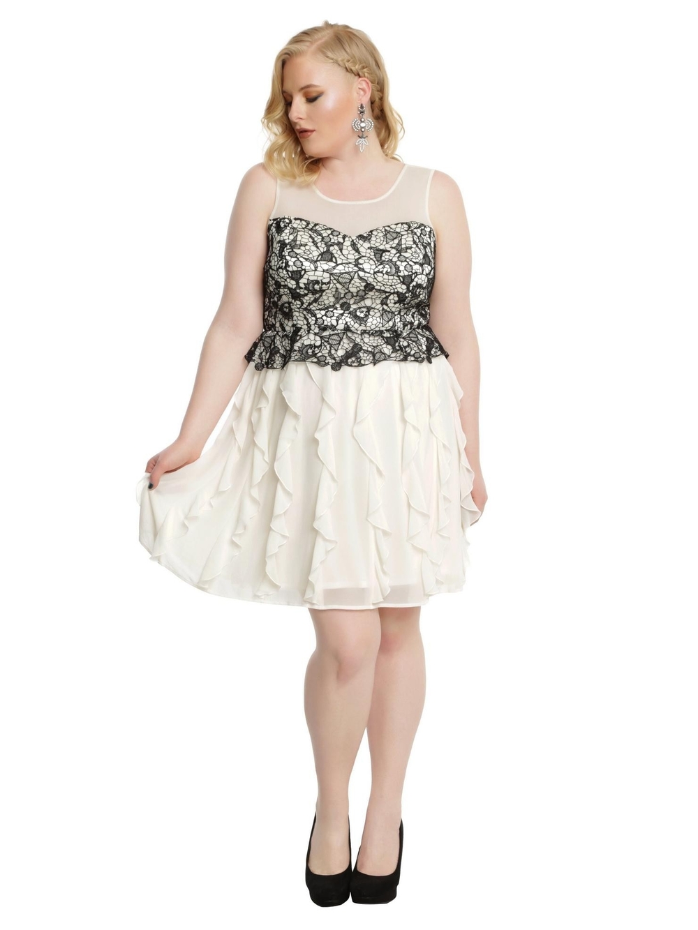 Harry Potter Black Lace & Ivory Ruffle Gown